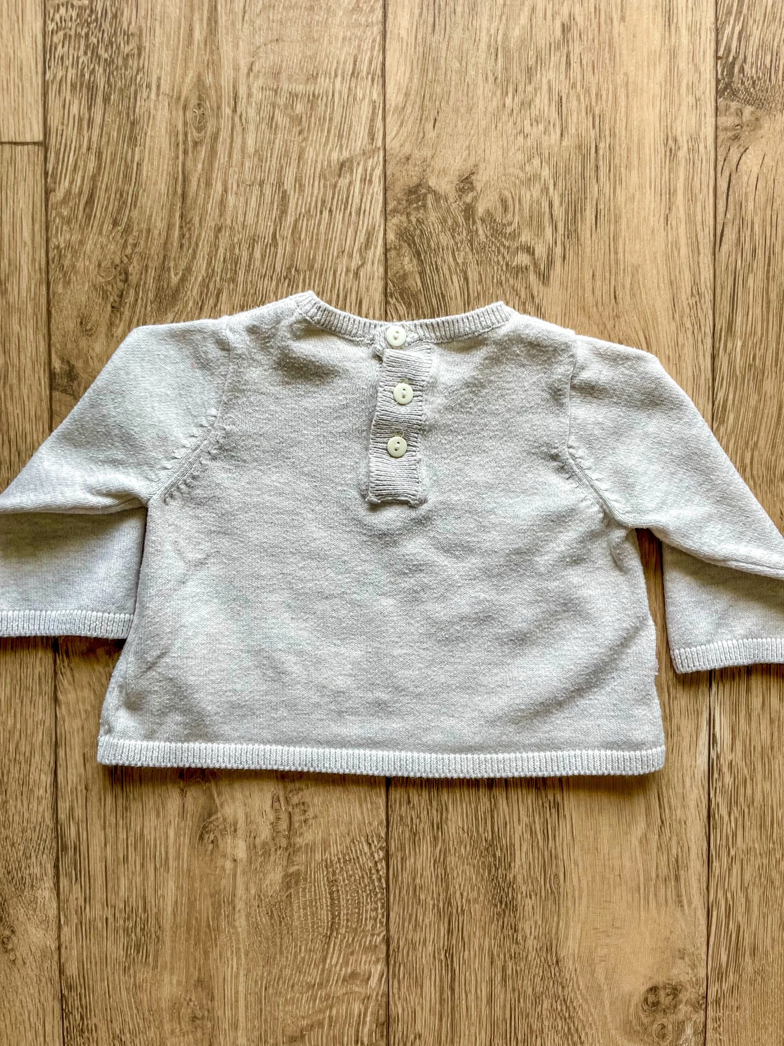Baby girl beige giraffe sweater DPAM size 3 months – photo 3